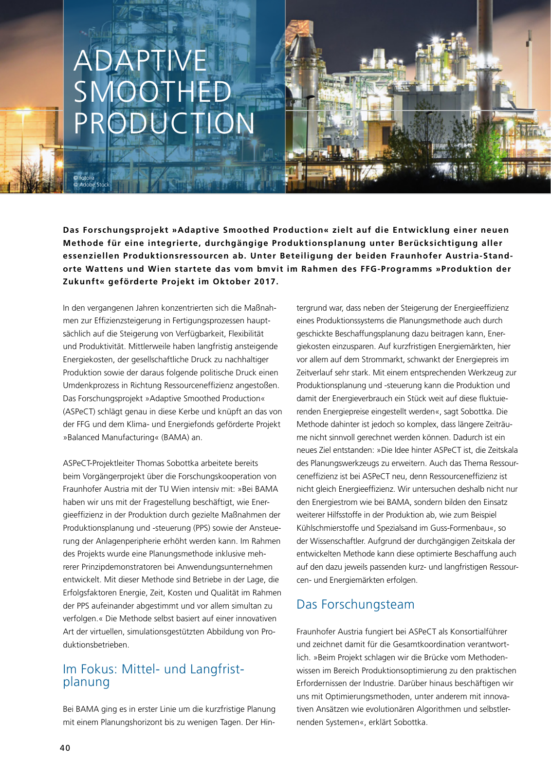 Vorschau Jahresbericht 2017 - Fraunhofer Austria Geschäftsbereich Produktions- und Logistikmanagment Seite 40