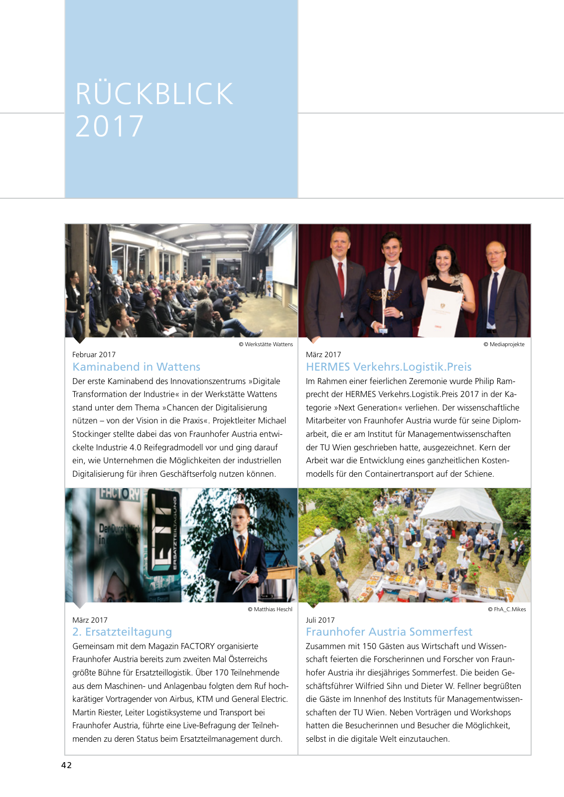 Vorschau Jahresbericht 2017 - Fraunhofer Austria Geschäftsbereich Produktions- und Logistikmanagment Seite 42